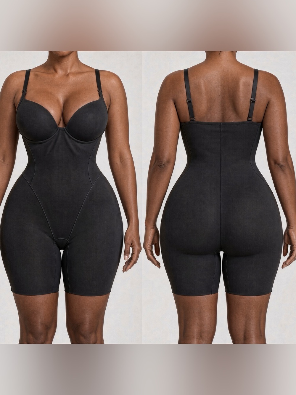 SKIMS Ultimate Butt Enhancing Mid Thigh Bodysuit Onyx XL NWT